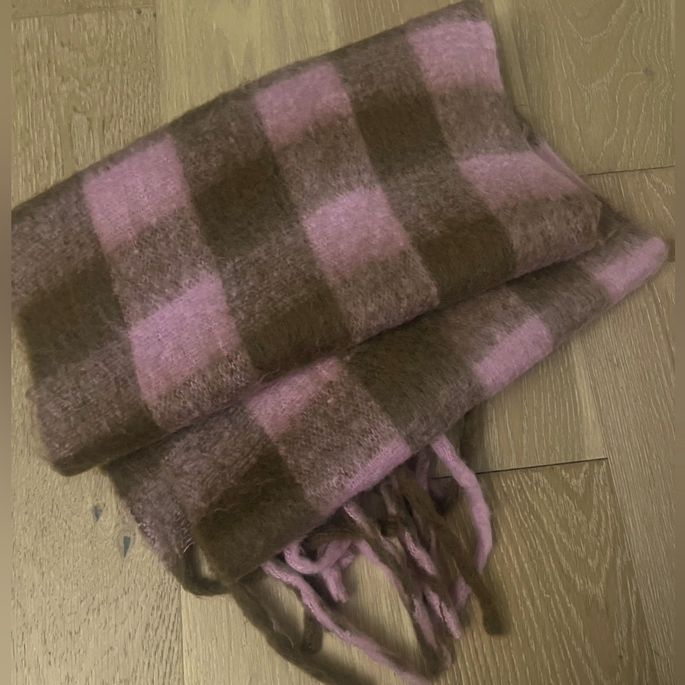 Mohair Oversized Plaid Scarf